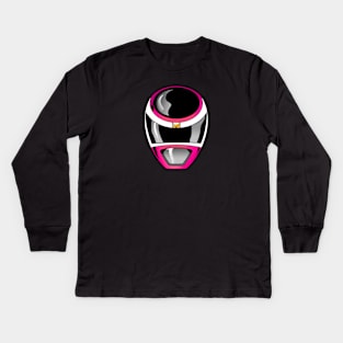 Pink Space Helmet Kids Long Sleeve T-Shirt